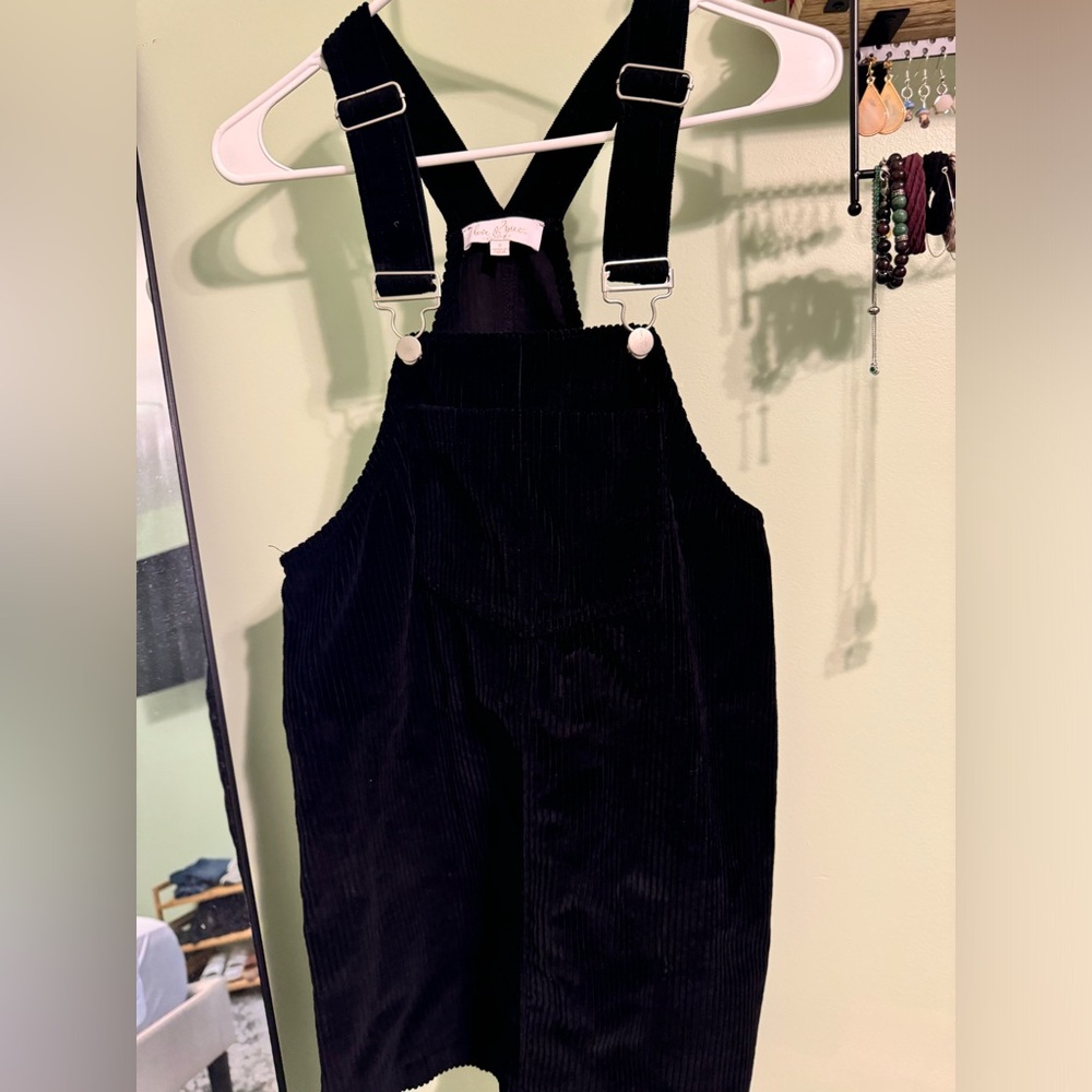 Women’s Dillards black corduroy overall dress